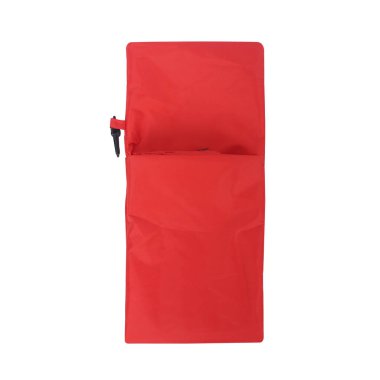 Beyaz arkaplanda izole edilmiş kırmızı katlanabilir çanta