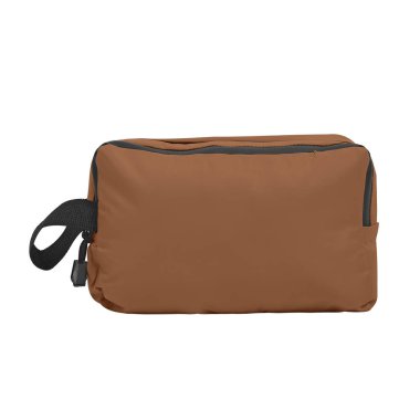 Beyaz arkaplanda izole edilmiş tuvalet çantası ya da kozmetik çanta