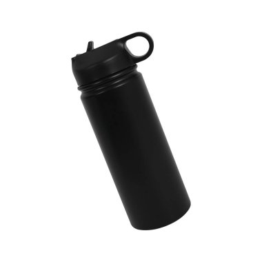 Beyaz arkaplanda siyah şişe izole