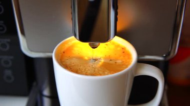 Ein Ausschnitt einer Kaffeemaschine zeigt einen Behlter, der randvoll mit frischen, dunkelbraun glnzenden Kaffeebohnen gefllt ist. Die Bohnen liegen eng aneinander und warten darauf, gemahlen zu werden.