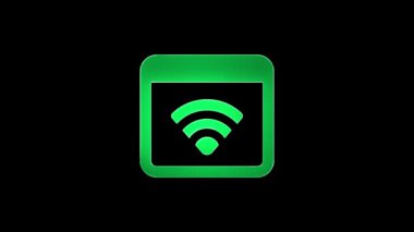 Wi-fi yeşil simgesi siyah arkaplanda