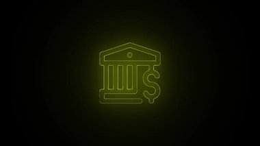 Dolar sembolü parlayan neon ampul simgesi
