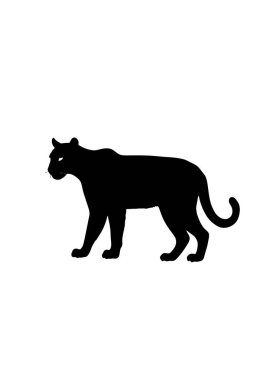panter simgesi vektör silueti beyaz arkaplanda