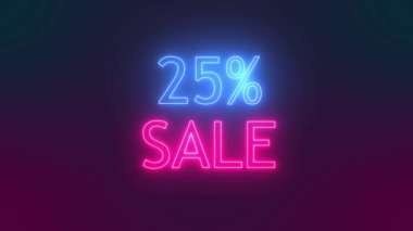 Üzerinde yüzde 25 yazılı neon ışığı.