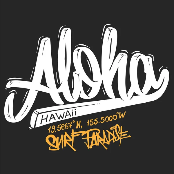 Aloha Hawaii Shirt Design Impressão Ilustração Vetorial —  Vetores de Stock