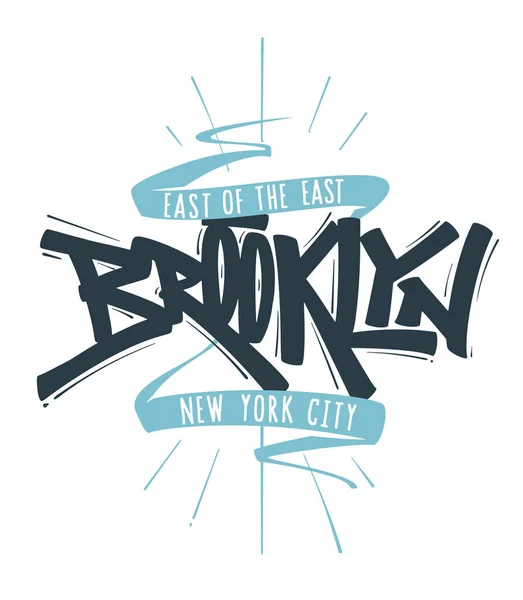 Brooklyn Mew York Typographie Lettrée Graphiques Shirt Vecteur En Vente