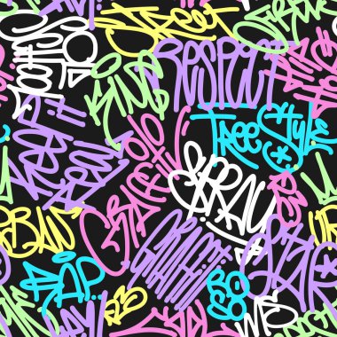 Duvar yazısı, kusursuz desenler, grafiti sokak sanatı.