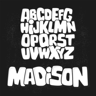 Çizgi roman alfabesi. Tasarımınız için çizgi film biçimi.