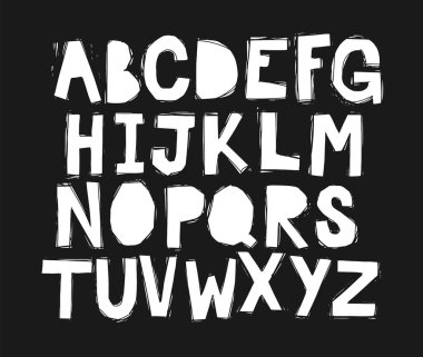 Sokak sanatından esinlenen şehir tipografisi çizgileriyle elle çizilmiş alfabe harfleri