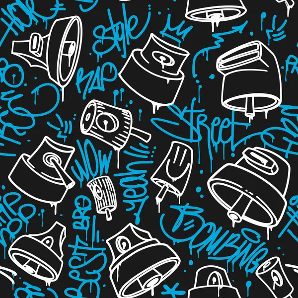 Graffiti Biçimli Kusursuz Desenler ve Graffiti Biçimli Çeşitli Etiketler