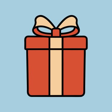 Noel, doğum günleri ve kutlamalar için mükemmel kurdeleli zarif hediye kutusu etiketi.