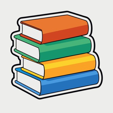 Renkli Kitap Yığını Yeni Dikenli Yapıştırma ve Klasik Tasarım İçin Temiz Tasarım