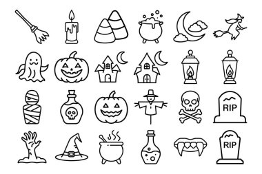 Balkabakları, Hayaletler, Yarasalar ve Hayaletli Nesneler Şenlikli Tasarımlar İçin Ürkütücü Cadılar Bayramı Simgesi