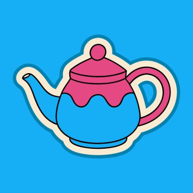 Kıvrımlı Ağzı ve Klasik Tasarımı olan Vintage Style Teapot Yapıştırması