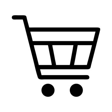 Alışveriş Arabası Çizgisi Sanat Simgesi Uygulamalar, Web Siteleri ve E-Ticaret Minimalist Vektör Sembolü