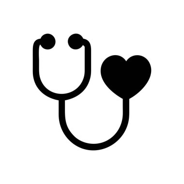Sağlık ve Şefkat Sunan Siyah ve Beyaz Kalp Şekilli Steteskop