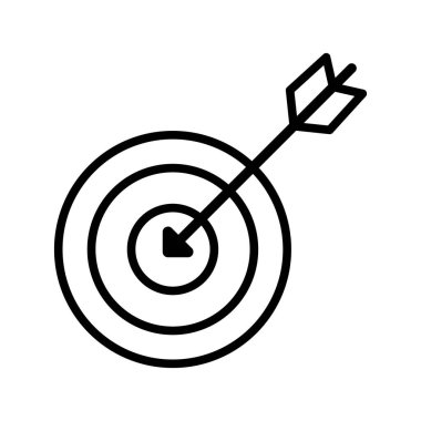 Oklu minimalist hedef simgesi, hedef simgesi, vektör tasarımı, modern grafik, hedef işareti, hassasiyet biçimi, dijital illüstrasyon