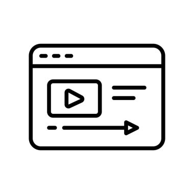 Video Oynatıcı Arayüzü Simgesi Web Tarayıcı Penceresi, Minimalist Tasarımda Oynat Düğmesi ve İlerleme Çubuğu ile