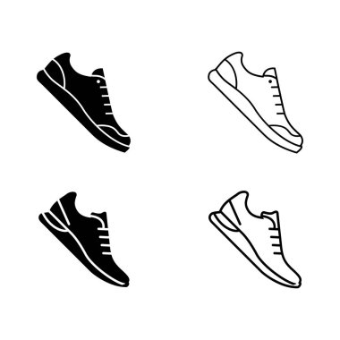 Minimalist koşu ayakkabısı düz siluet resim