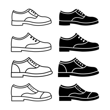 Erkek ayakkabıları vektör ayakkabı koleksiyonu erkek moda tarzı, giysi için beyefendi aksesuarı