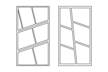 Boş manga mizah düzeni kolaj şeması şablonları grafik sanat, fotoğraf albümü ve soyut hikaye tasarımı için çerçeve.