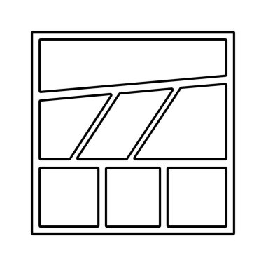 Çerçeve ve ızgara tasarımlı sayfa için çizgi roman boş çizim şablonu