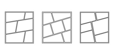 Yaratıcı kompozisyon için üç kare çizgi roman şablonu boş paneller, manga düzeni, ızgara tasarımı ve vektör illüstrasyonu
