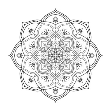 Mandala boyama sayfası çiçek deseni dekorasyon için bir sanat tasarımı kitabı