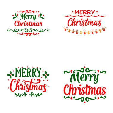 Mutlu Noeller Tipografi Paketi Kartlar, Gömlekler, Posterler için Harfler Tasarımı