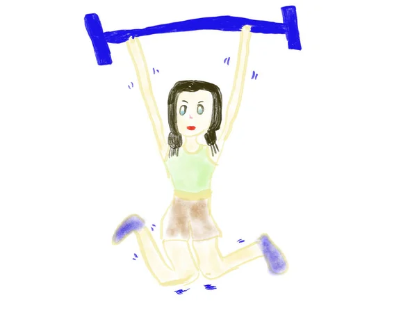 cartoon exercising concept work out illustration