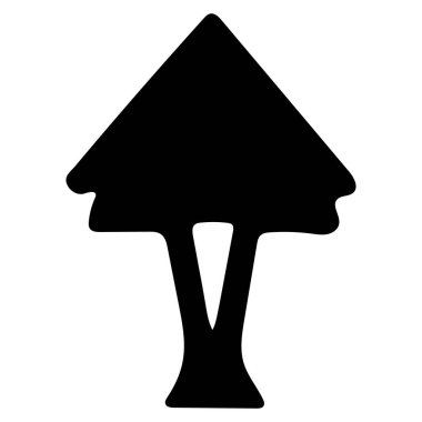 Soyut ağaç ya da ilgili geometrik form şeklinde basit siyah bir siluet, büyümeyi, araçları ya da soyut kavramları sembolize eder. Özgeçmiş, tasarım ve yaratıcı projeler için mükemmel..