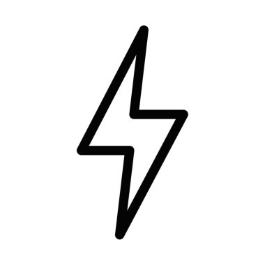 Bir yıldırımın minimalist vektör simgesi, enerji ve gücü temsil etmek için ideal. Düzenlenebilir vuruş.
