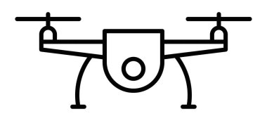 Minimalist dron simgeleri vektör illüstrasyonu. Teknoloji ve havacılık kavramları için mükemmel. Düzenlenebilir vuruş