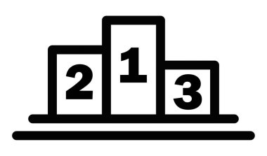 Kazanan podyum ana hatlı vektör ikonu. Düzenlenebilir vuruş