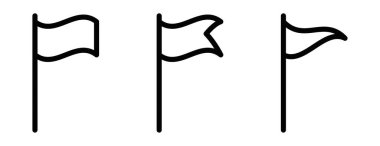 Çeşitli basit siyah ve beyaz tasarımlardaki bayrakların vektör çizimleri. Düzenlenebilir vuruş