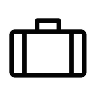 Basit siyah beyaz bir evrak çantasının vektör çizimi. Düzenlenebilir vuruş