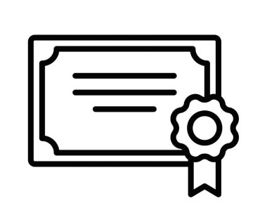 Ödül kurdeleli bir sertifikanın vektör illüstrasyonu. Resmi belgeleri, başarıları ve tanınmaları temsil etmek için mükemmel. Düzenlenebilir vuruş