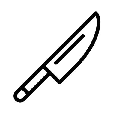 Şef bıçak ikonunun vektör çizimi. Mutfak aletlerini, mutfak aletlerini ve yemek temalarını temsil etmek için mükemmel. Düzenlenebilir vuruş