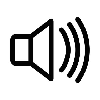 Bir hoparlör simgesinin vektör çizimi. Ses, ses ve müzik kavramlarını temsil etmek için mükemmel. Düzenlenebilir vuruş