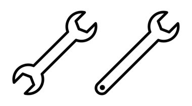 İngiliz anahtarı ikonunun vektör çizimi. Aletleri, tamiratı ve bakım kavramlarını temsil etmek için mükemmel. Düzenlenebilir vuruş