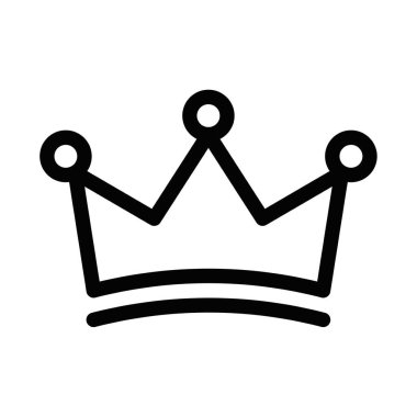 Siyah beyaz bir taç ikonunun vektör çizimi. Kraliyet, lüks ve liderlikle ilgili tasarımlar için idealdir. Düzenlenebilir vuruş