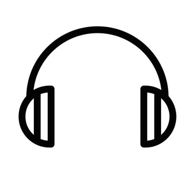 Basit kulaklıkların vektör simgesi, sesi, müziği ve dinlemeyi temsil ediyor. Düzenlenebilir vuruş