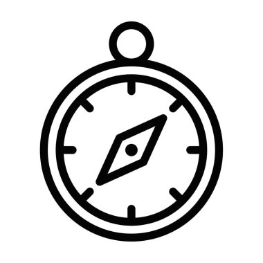 Yönlendirmeyi, keşfi ve macerayı temsil eden bir pusula simgesi. Düzenlenebilir vuruş