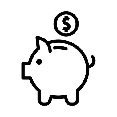Dolar sembollü bir kumbaranın vektör simgesi. Birikimleri ve finansal yönetimi simgeliyor. Düzenlenebilir vuruş
