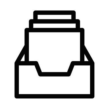 Siyah taslak biçimli basit arşiv klasörü simgesi, organizasyon, ofis ve belge temaları için ideal. Vektör çizimi. Düzenlenebilir vuruş