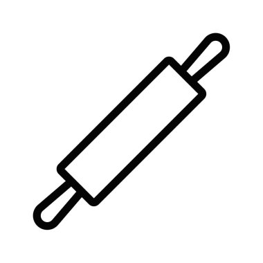 Merdanenin temiz siyah çizgisi çizimi. Bu ikon fırın, yemek pişirme ve mutfak temaları için mükemmel. Vektör çizimi. Düzenlenebilir vuruş