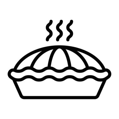 Üzerinde kiraz olan bir tabağın üzerindeki pasta diliminin siyah çizgili çizimi. Bu ikon tatlı, kutlama ve fırın temalarını temsil ediyor. Vektör çizimi. Düzenlenebilir vuruş