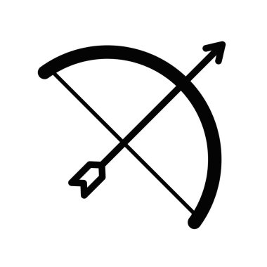 Basit bir siyah yay ve ok simgesinin gösterimi. Temiz, minimalist bir tarzda. Düzenlenebilir vuruş