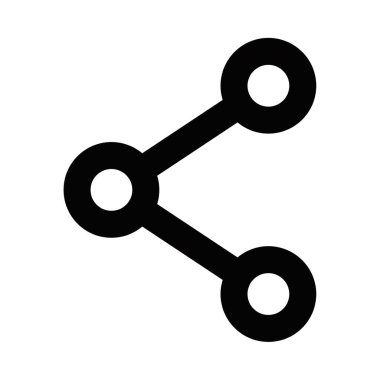 Bir paylaşım sembolünün vektör simgesi, çizgilerle bağlı çemberleri gösterir, sosyal medya paylaşımını veya iletişimi temsil eder. Düzenlenebilir vuruş