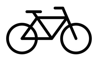 Basit bir bisiklet ikonu, çevre dostu ulaşım ve uygunluğu temsil ediyor. Temiz ve minimalist tasarım. Vektör çizimi. Düzenlenebilir vuruş